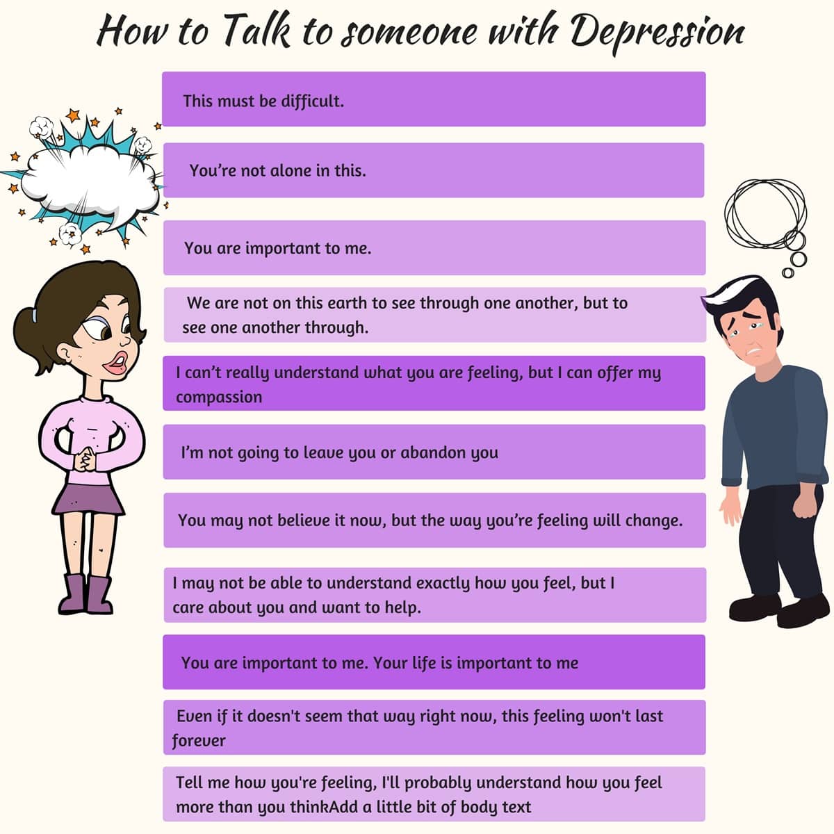 53 Useful Things to Say to Someone with Depression in English