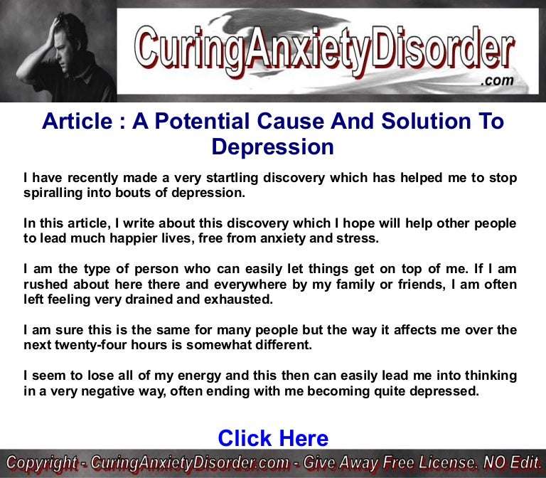 A Potential Cause And Solution To Depression Curing ...