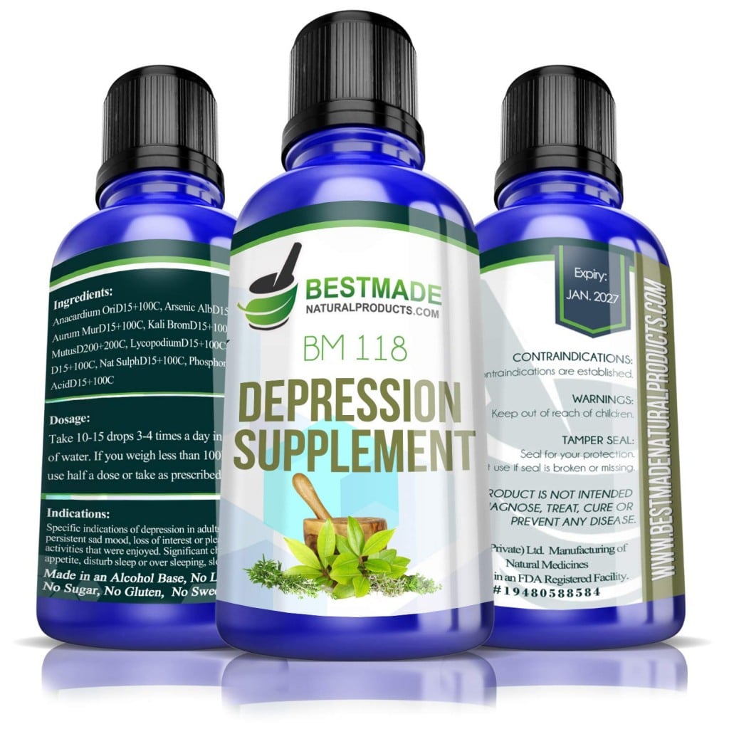 Adult Depression Supplement (BM118) Natural Relief for Stress, Anxiety ...
