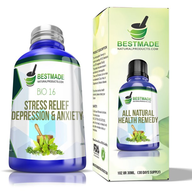 BestMade Stress Relief Depression and Anxiety Natural Remedy (Bio16 ...