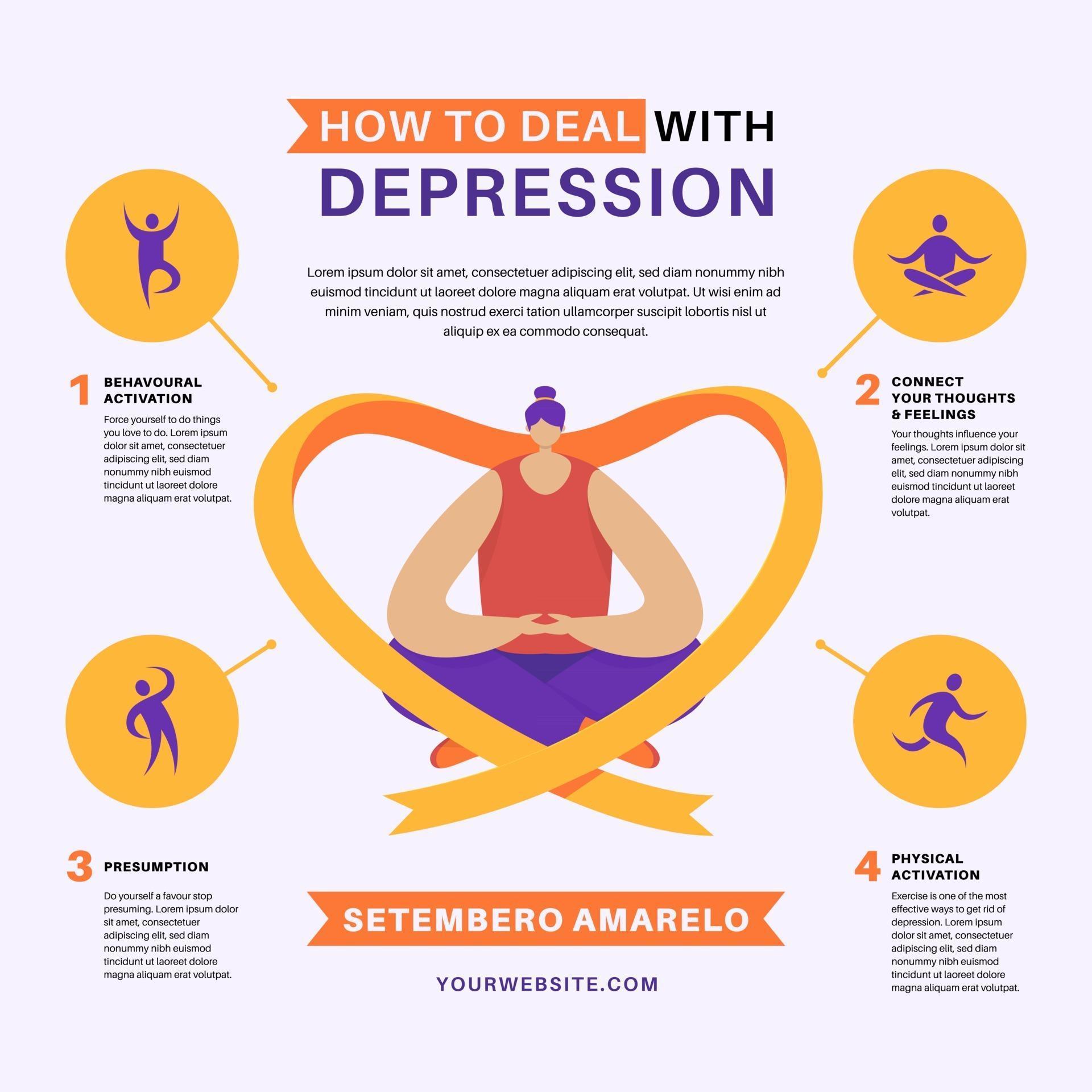 Deal With Depression Infographic 2870035 Vector Art at Vecteezy