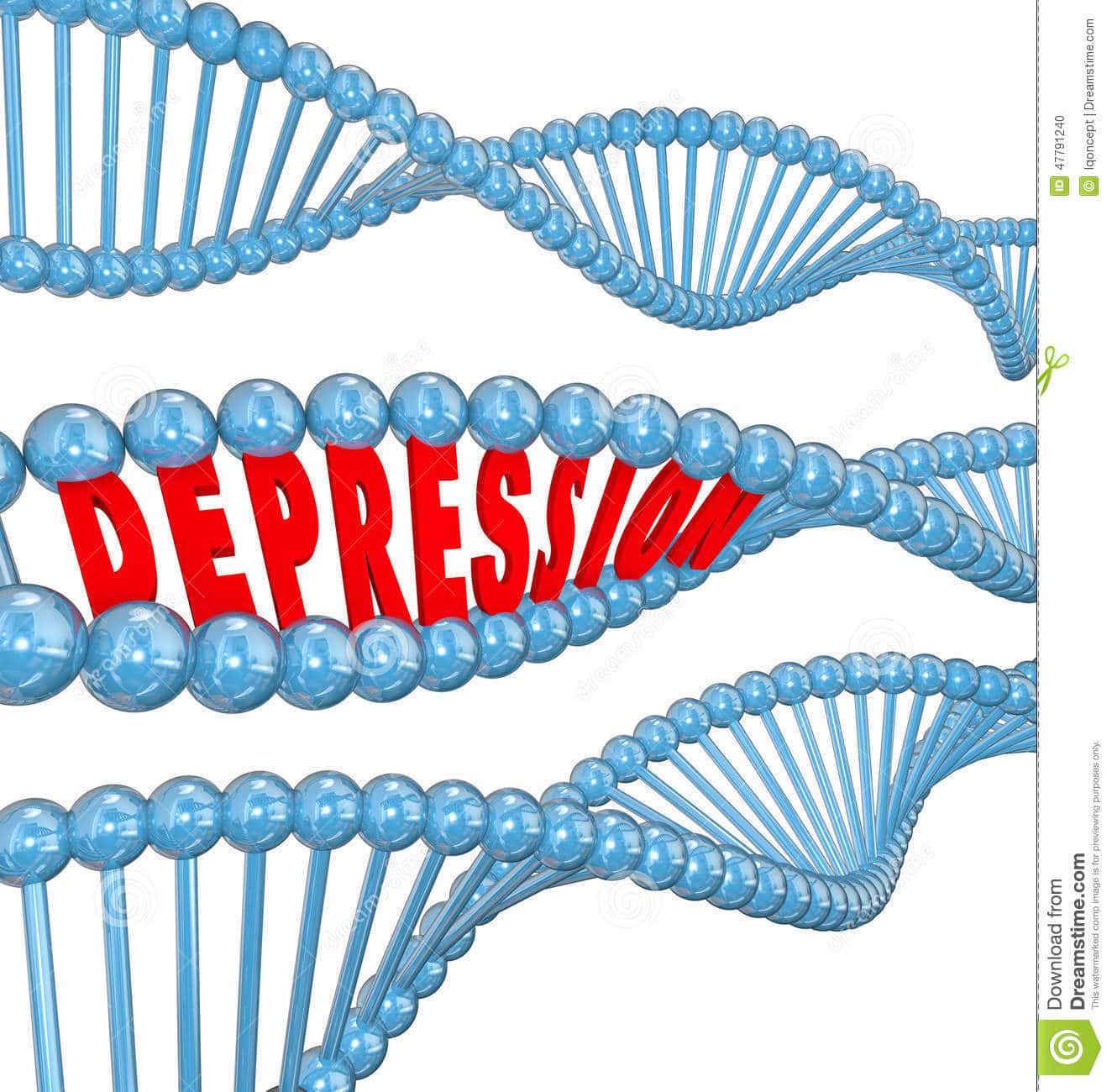 Depression Disease Mental Illness Word DNA Strand Hereditary Gen Stock ...