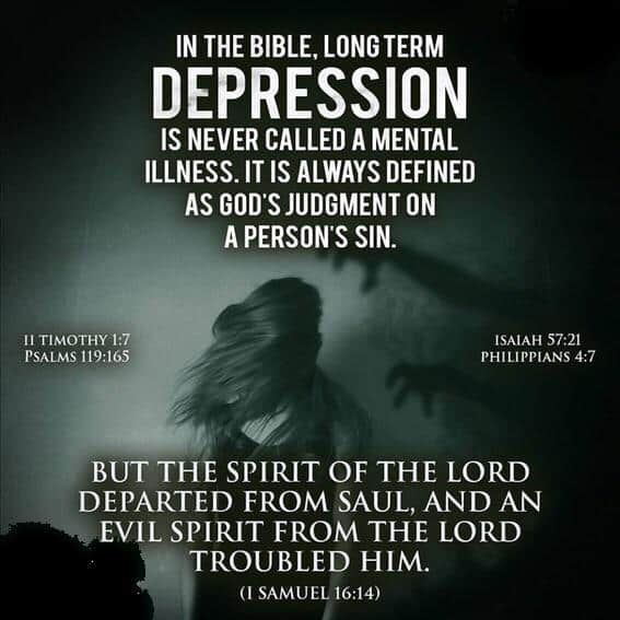 Depression is not a mental health condition but " God