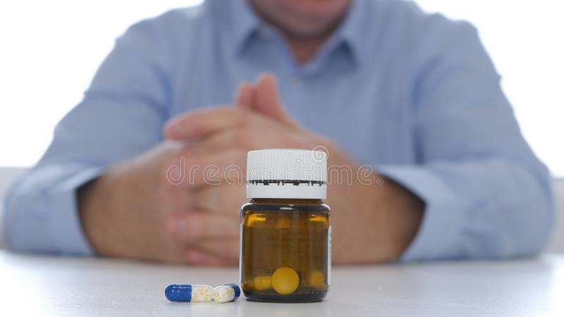 Doctor Presenting Medication With Pills And Drugs For Depression ...