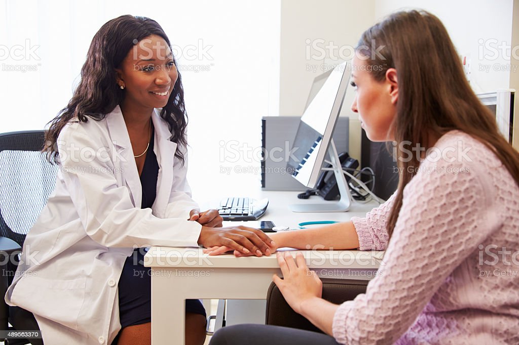 Female Doctor Treating Patient Suffering With Depression Stock Photo ...