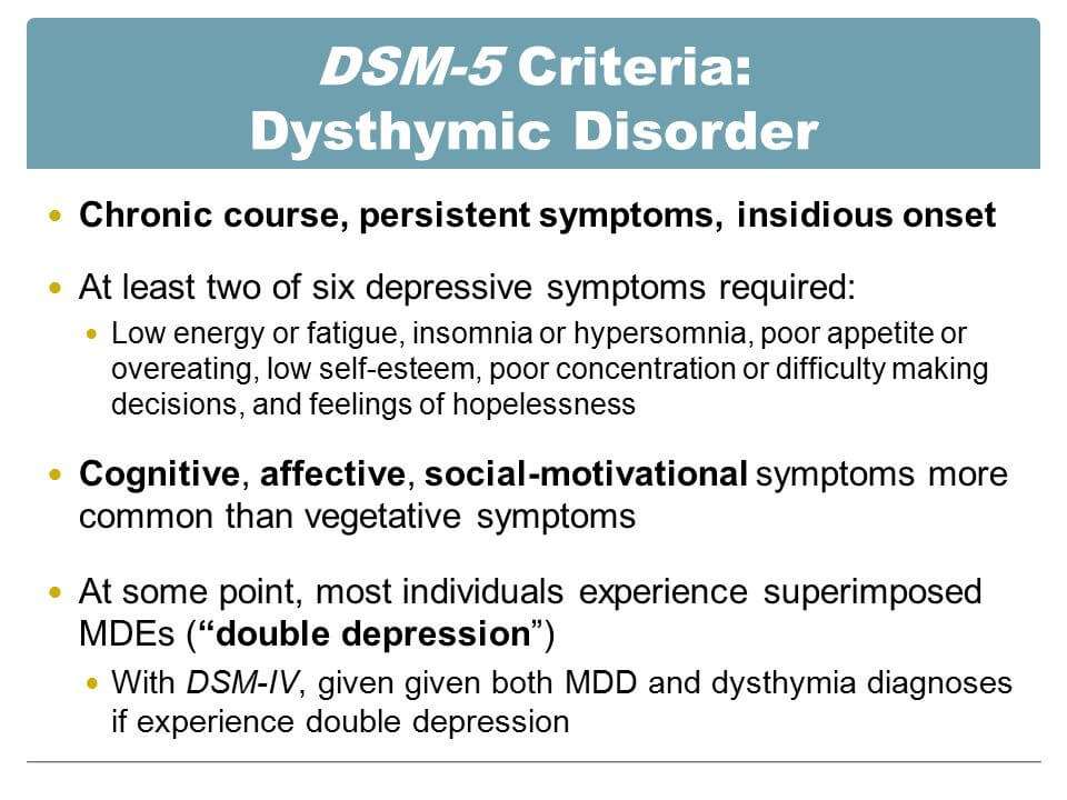 How Persistent Depressive Disorder (DSM