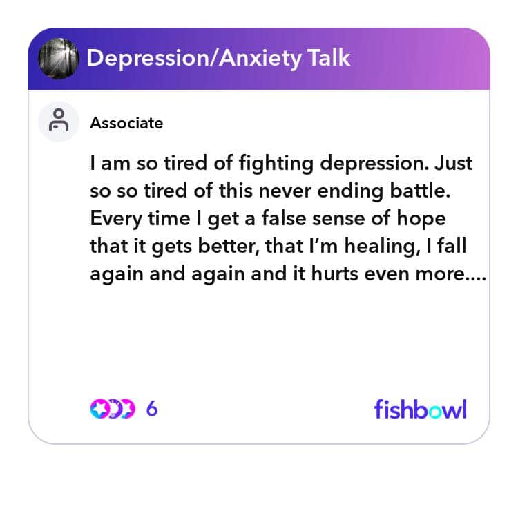 I am so tired of fighting depression. Just so so tired of this never ...