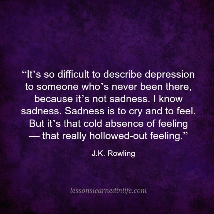 Itâs so difficult to describe depression.