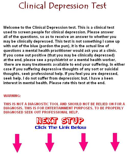 Kill Depression: Clinical Depression Test