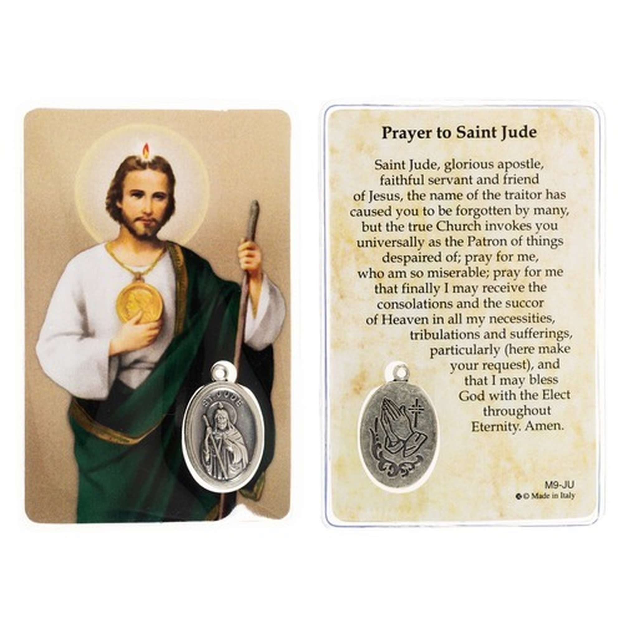 Laminated St. Jude Prayer Card with Medal