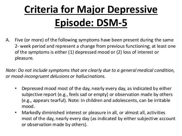 major depressive disorder dsm 5