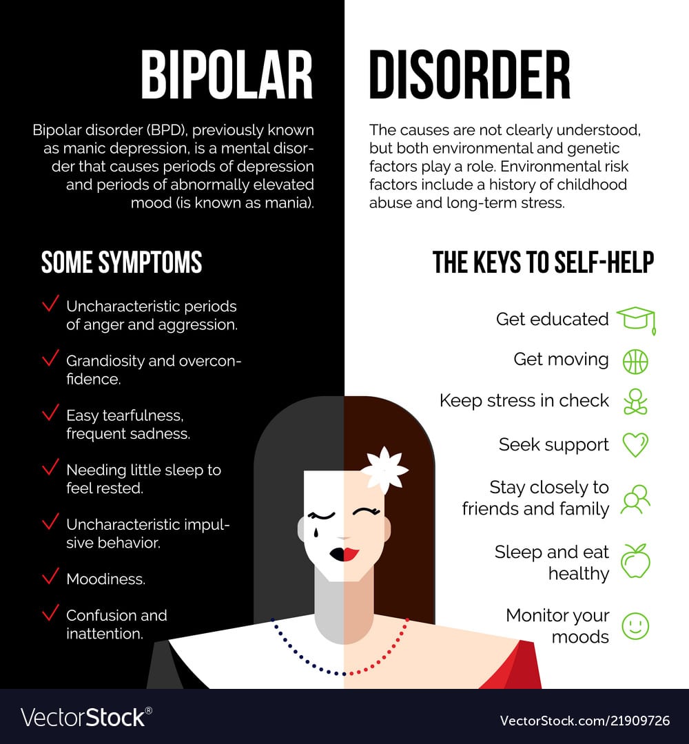 Mental bipolar disorder Royalty Free Vector Image