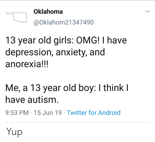 Oklahoma 13 Year Old Girls OMG! I Have Depression Anxiety and Anorexia ...
