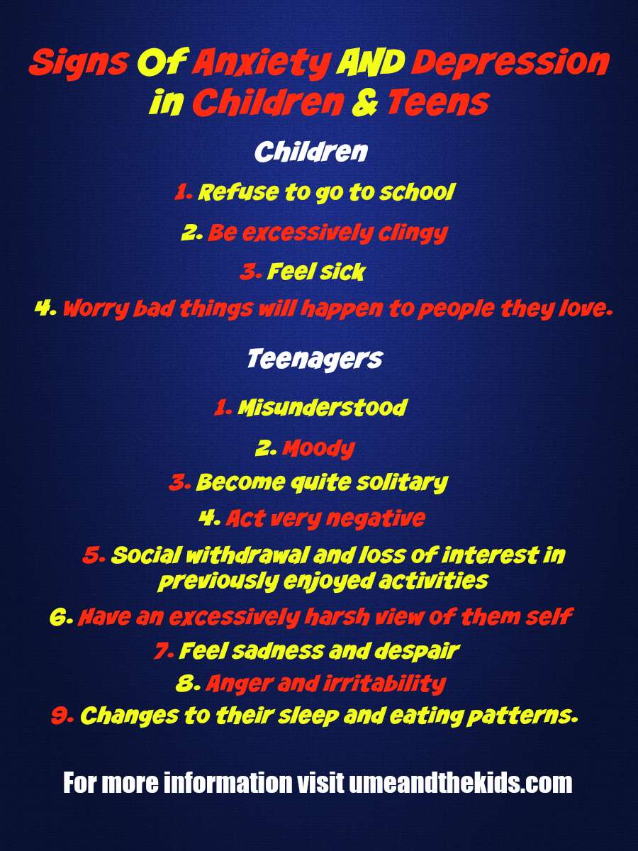 The Signs of Depression &  Anxiety in Children and Teens ...